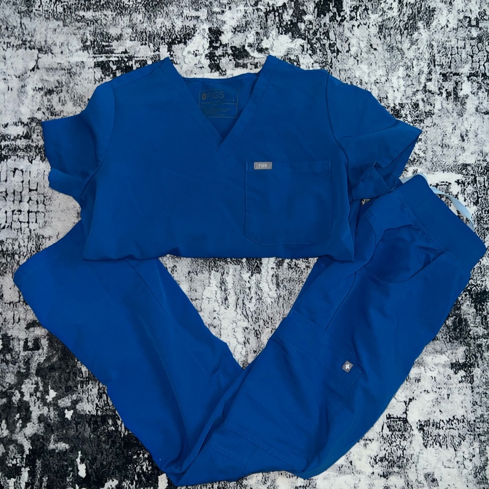 Figs Royal Blue Scrub Set